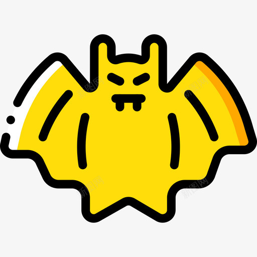 蝙蝠幽灵黄色图标svg_新图网 https://ixintu.com 幽灵 蝙蝠 黄色