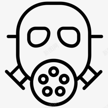 工业面罩化学面罩防毒面具图标图标