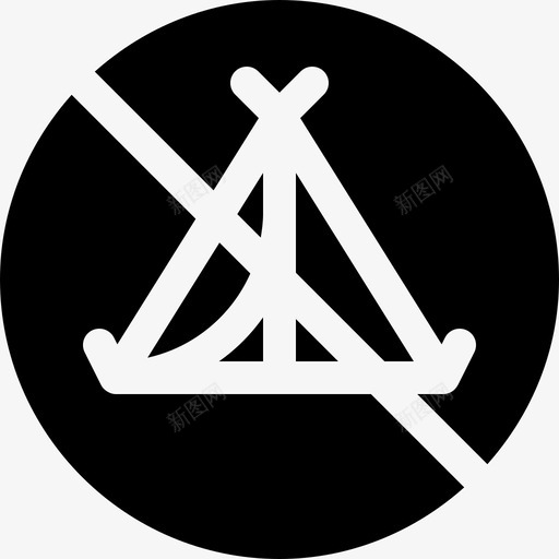 禁止野营信号和禁令2已满图标svg_新图网 https://ixintu.com 信号和禁令2 已满 禁止野营