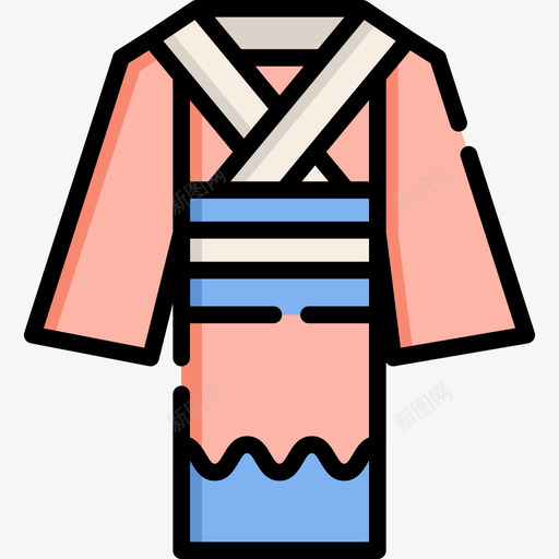 和服日本14线性颜色图标svg_新图网 https://ixintu.com 和服 日本14 线性颜色