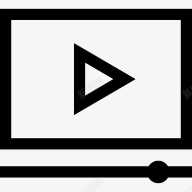 视频播放器计算机和文件3线性图标图标