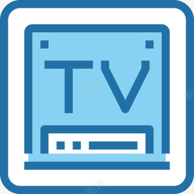 智能电视设备和技术4蓝色图标图标