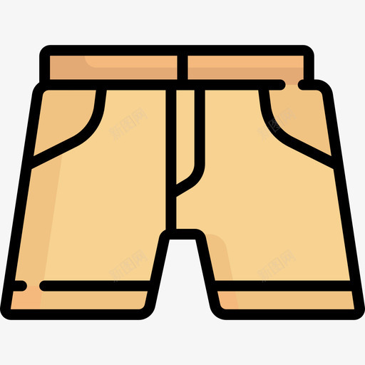 短裤夏季8线性颜色图标svg_新图网 https://ixintu.com 夏季8 短裤 线性颜色