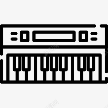 键盘乐器11线性图标图标