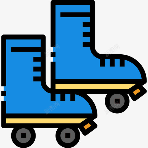 溜冰鞋生活方式3线性颜色图标svg_新图网 https://ixintu.com 溜冰鞋 生活方式3 线性颜色