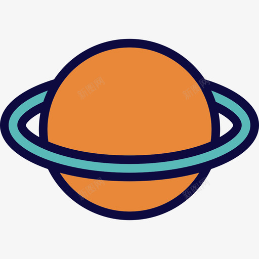 土星45号空间直线颜色图标svg_新图网 https://ixintu.com 45号空间 土星 直线颜色