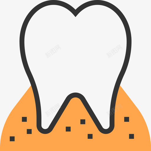 牙齿人体器官黄色阴影图标svg_新图网 https://ixintu.com 人体器官 牙齿 黄色阴影