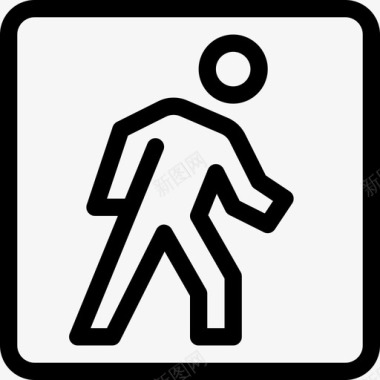 步行交通路标3线形图标图标