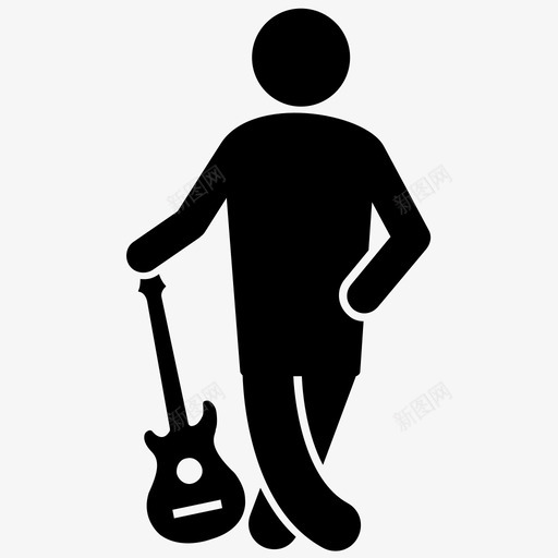 摇滚明星吉他手音乐家图标svg_新图网 https://ixintu.com 吉他手 摇滚明星 音乐家 音乐家人类字形图标