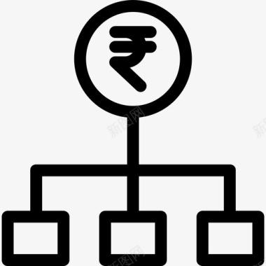 卢比银行和金融17直线图标图标