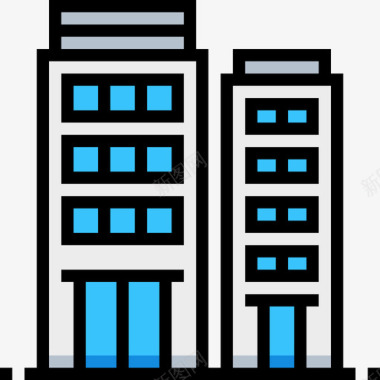 建筑城市元素28线性颜色图标图标