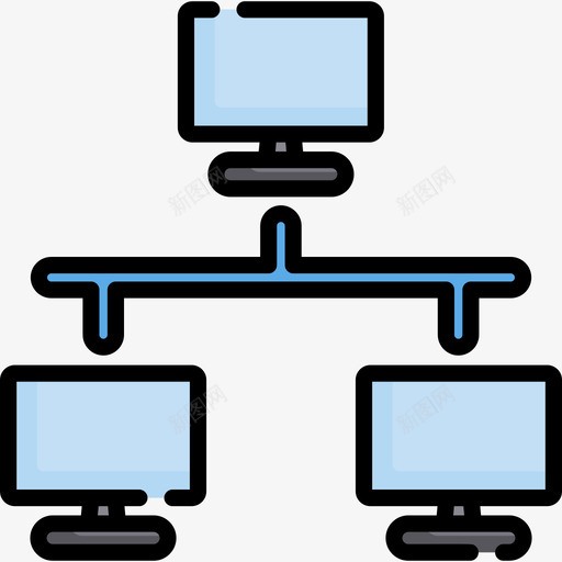 网络通信和媒体14线性颜色图标svg_新图网 https://ixintu.com 线性颜色 网络 通信和媒体14