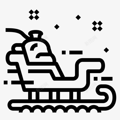 雪橇圣诞节礼物图标svg_新图网 https://ixintu.com 圣诞节 礼物 雪橇