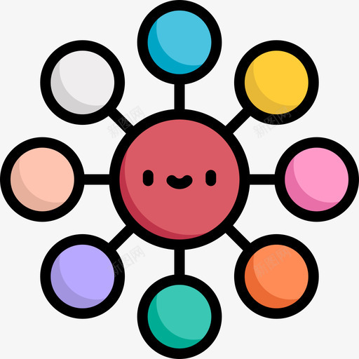 组织团队合作33线性颜色图标svg_新图网 https://ixintu.com 团队合作33 线性颜色 组织