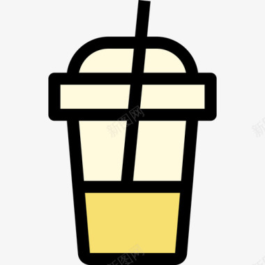 冰咖啡饮料7线性颜色图标图标