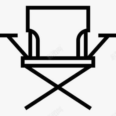 露营椅safari5直线型图标图标