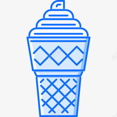 冰淇淋4号咖啡厅蓝色图标图标