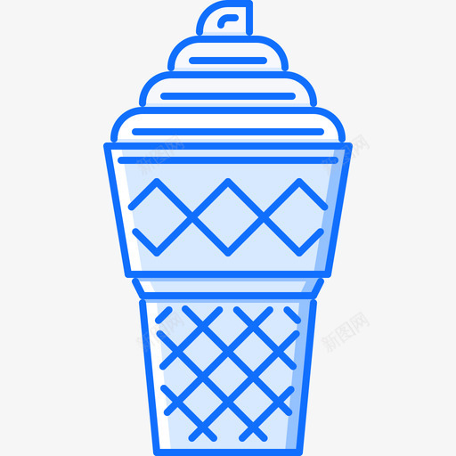 冰淇淋4号咖啡厅蓝色图标svg_新图网 https://ixintu.com 4号咖啡厅 冰淇淋 蓝色
