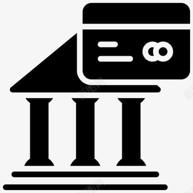 银行卡信用卡储蓄和投资字形图标图标