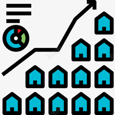 住宅不动产65线性颜色图标图标