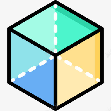 立方体知识2线颜色图标图标