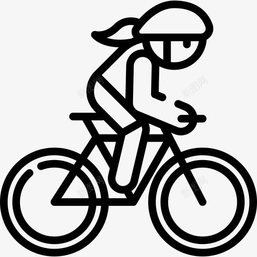 自行车运动型61直线型图标svg_新图网 https://ixintu.com 直线型 自行车 运动型61
