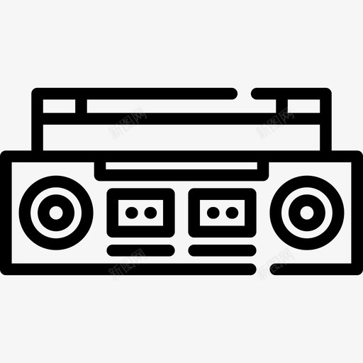 收音机80年代4线性图标svg_新图网 https://ixintu.com 80年代4 收音机 线性