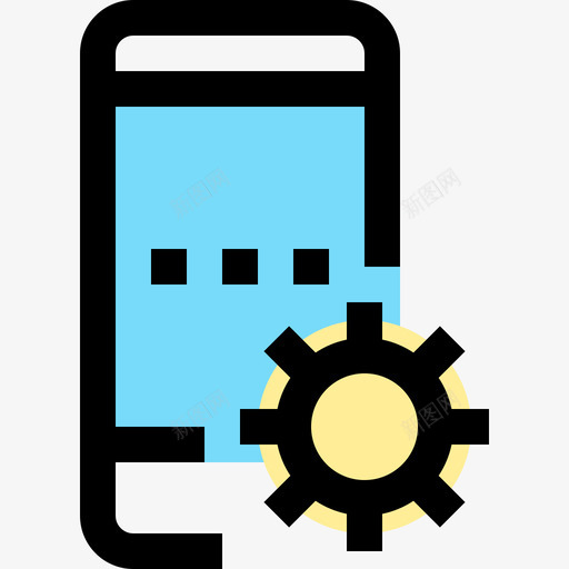 智能手机移动电话3线性颜色图标svg_新图网 https://ixintu.com 智能手机 移动电话3 线性颜色