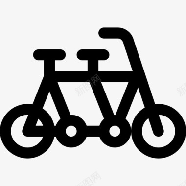 串联自行车12直线图标图标