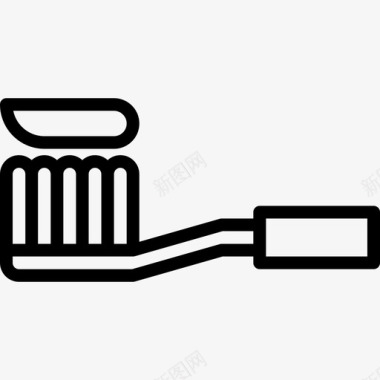 牙刷浴室9线性图标图标