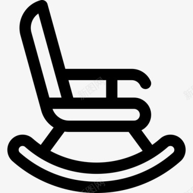 摇椅家具20件直线型图标图标