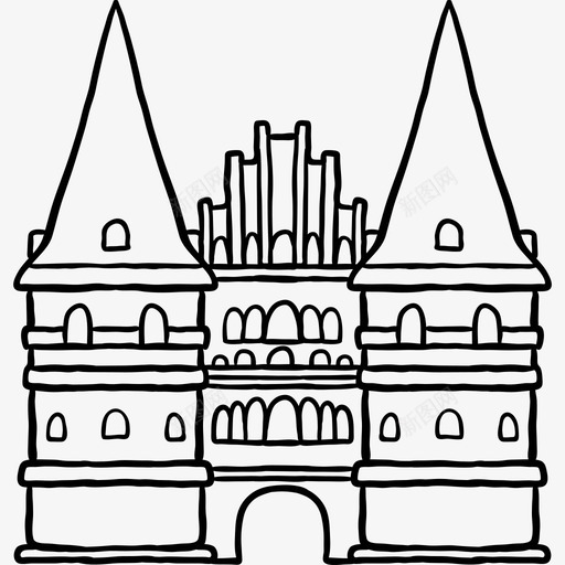 Holstentor世界纪念碑2黑色图标svg_新图网 https://ixintu.com Holstentor 世界纪念碑2 黑色