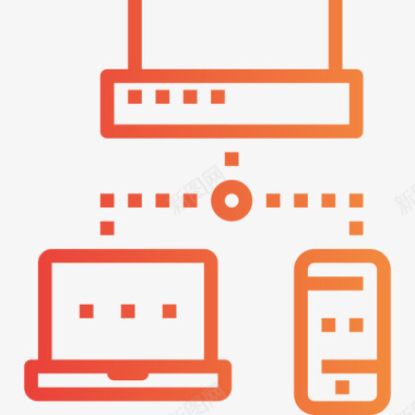 路由器网络和数据库9梯度图标图标