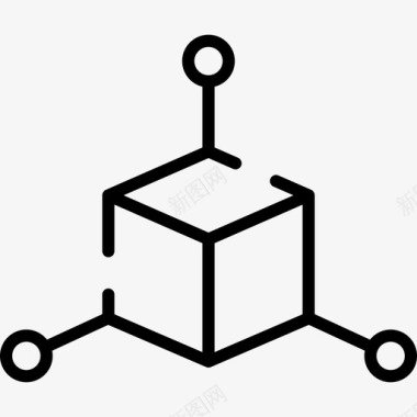 立方体虚拟现实31线性图标图标