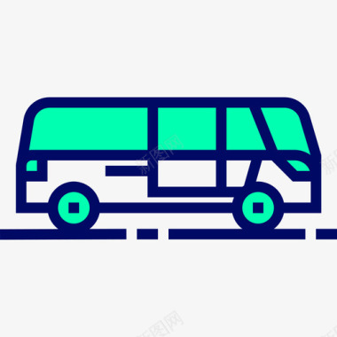 小巴46路绿影图标图标