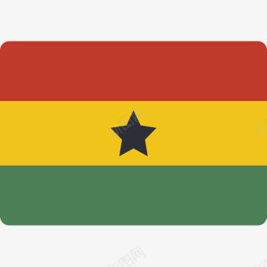 加纳国旗15平坦图标图标