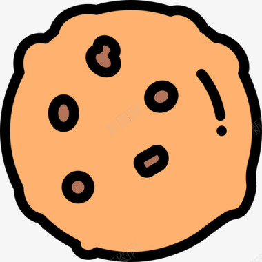 饼干面包房12线性颜色图标图标