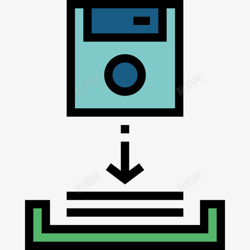 软盘电子商务65线性彩色图标svg_新图网 https://ixintu.com 电子商务65 线性彩色 软盘