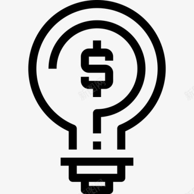 灯泡银行和金融3线性图标图标