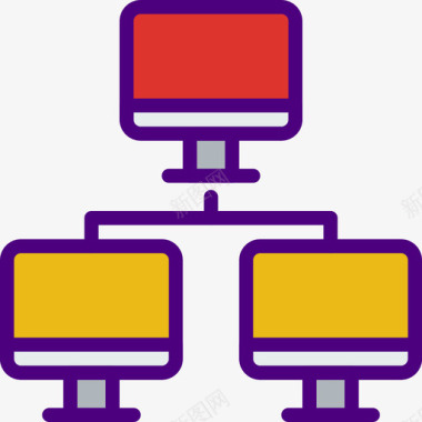 计算机通信14线颜色图标图标