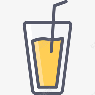 橙汁饮料和饮料4种原色图标图标