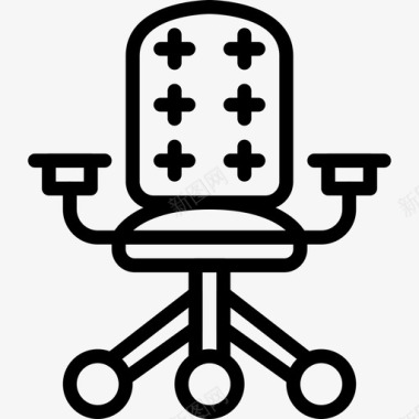 办公椅家具和家用8直线型图标图标