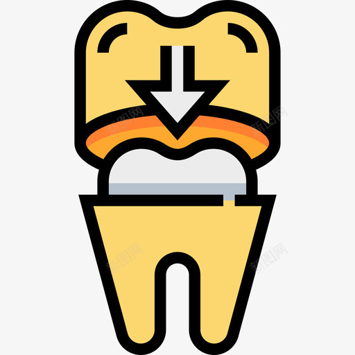磨牙冠牙医5线形颜色图标svg_新图网 https://ixintu.com 牙医5 磨牙冠 线形颜色