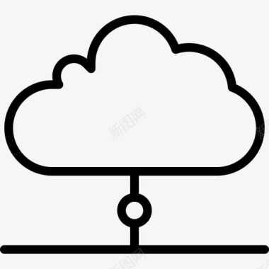 云计算机网络和数据库线性图标图标