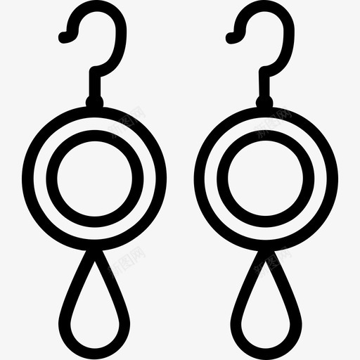 耳环珠宝5直线型图标svg_新图网 https://ixintu.com 珠宝5 直线型 耳环