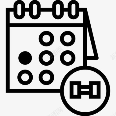 日历健康11线性图标图标