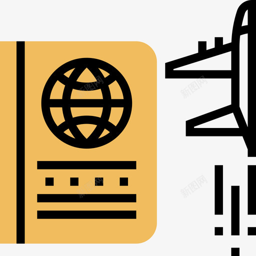 护照机场39号黄影图标svg_新图网 https://ixintu.com 护照 机场39号 黄影