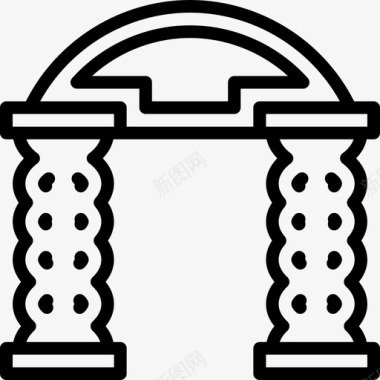 拱门建筑5线性图标图标