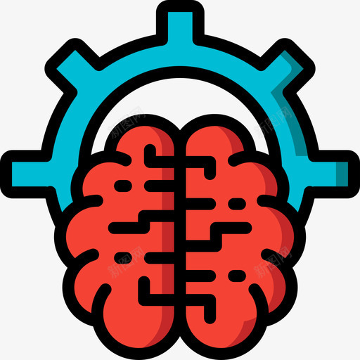 大脑人工智能20线性颜色图标svg_新图网 https://ixintu.com 人工智能20 大脑 线性颜色