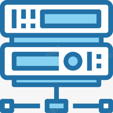 服务器网络和数据库4蓝色图标图标